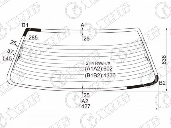 Стекло заднее с обогревом HONDA CIVIC 4D 87-91