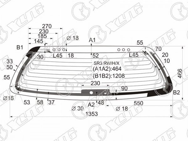 Стекло заднее с обогревом HONDA CIVIC 3D HBK 91-95