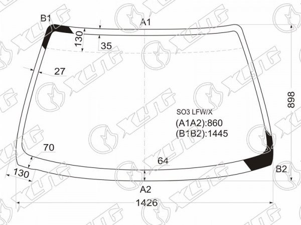 Стекло лобовое (3D HBK /2D CPE) Honda Civic 95-00  / Civic EURO 95-01