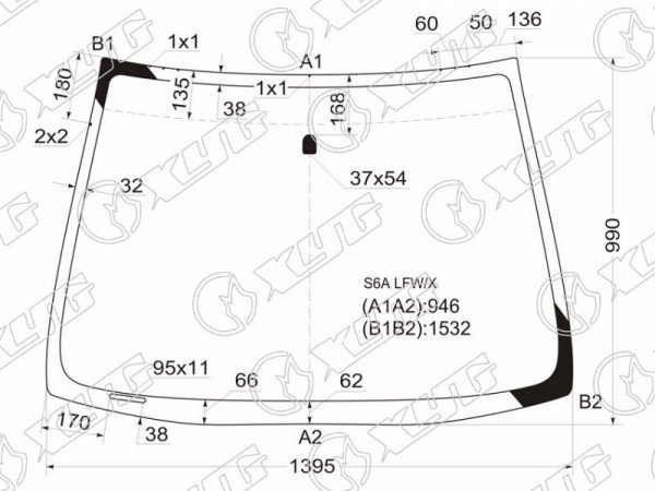 Стекло лобовое HONDA CIVIC 5D HBK 01-05