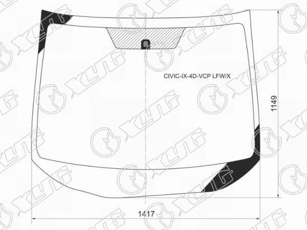 Стекло лобовое HONDA CIVIC IX 4D 11-15