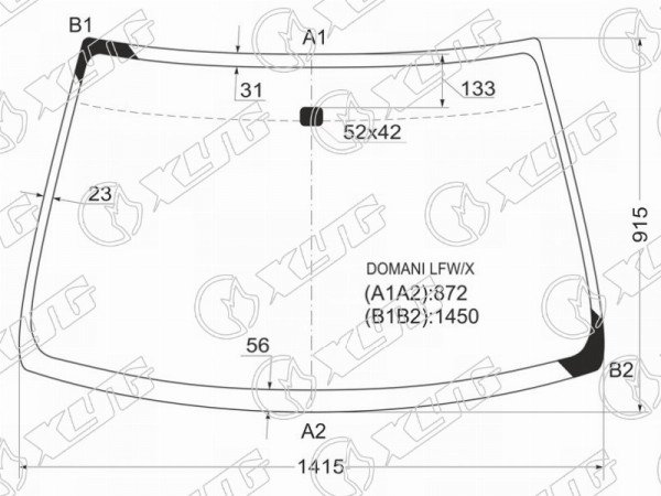 Стекло лобовое HONDA DOMANI 92-96 /CIVIC (EURO) 95-00 5D HBK /ROVER 400 96-00