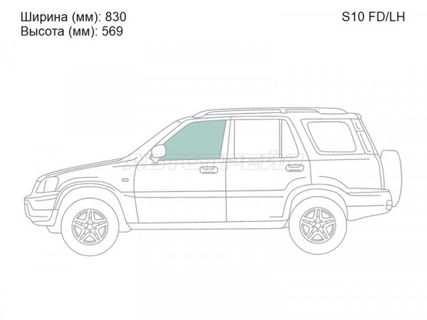 Стекло боковое опускное (Спереди / Слева / Цвет зеленый) Honda CR-V 95-01