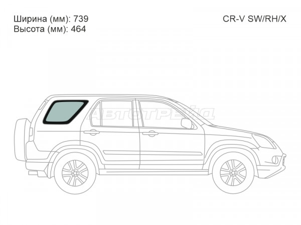 Стекло кузова боковое (не опускное) (Справа / Цвет зеленый) Honda CR-V 01-06