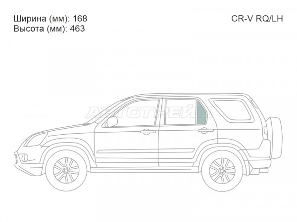 Стекло форточки (Сзади / Слева / Цвет зеленый) Honda CR-V 01-06