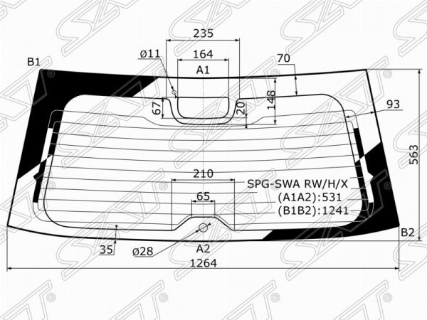 Стекло заднее с обогревом HONDA CR-V 06-12