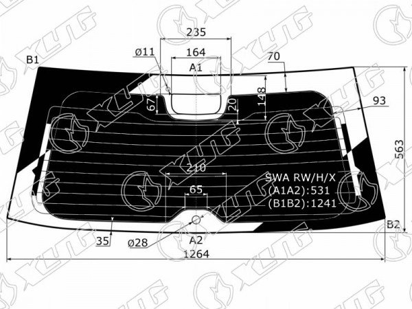 Стекло заднее затемненное с обогревом HONDA CR-V 06-12