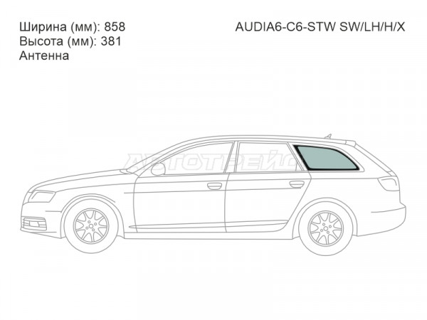 Стекло кузова боковое (не опускное) (Слева / Цвет зеленый) Audi A6 04-10  / A6 allroad quattro 06-12