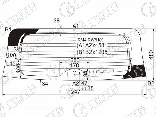 Стекло заднее (Цвет зеленый / Обогрев) Honda CR-V 11-16