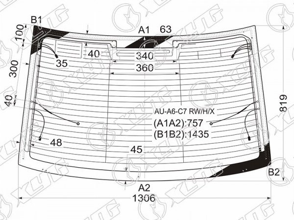 Стекло заднее с обогревом AUDI A6 (C7) 4D 11-18