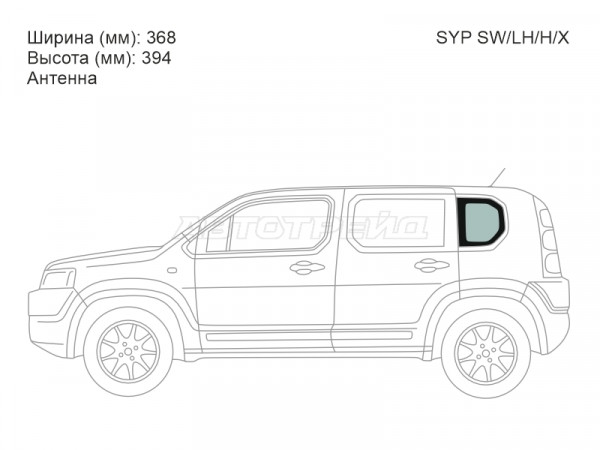 Стекло кузова боковое (не опускное) (Слева / Цвет зеленый) Honda Crossroad 07-10