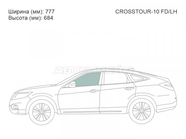 Стекло боковое опускное (Спереди / Слева / Цвет зеленый) Honda Crosstour 09-16