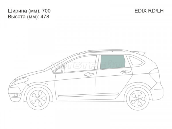 Стекло боковое опускное (Сзади / Слева / Цвет зеленый) Honda Edix 04-09  / FR-V 05-09