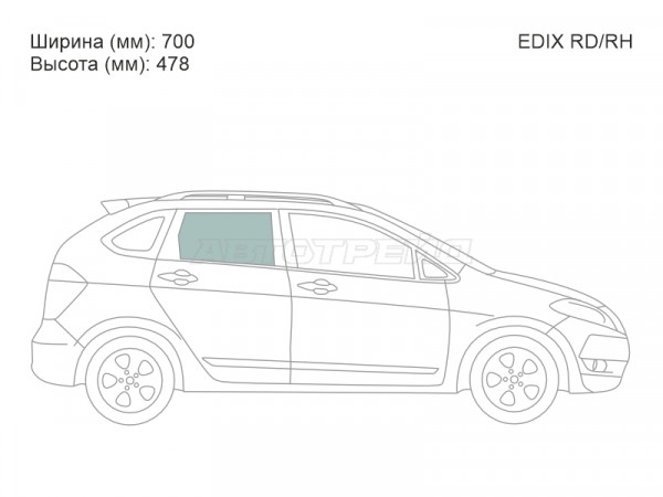 Стекло боковое опускное (Сзади / Справа / Цвет зеленый) Honda Edix 04-09  / FR-V 05-09