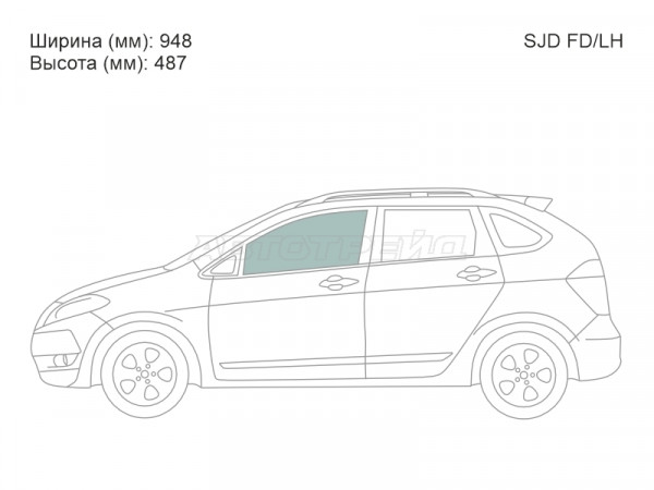 Стекло боковое опускное (Спереди / Слева / Цвет зеленый) Honda Edix 04-09  / FR-V 05-09