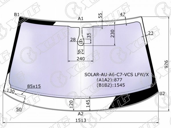 Стекло лобовое атермальное + дд AUDI A6 (C7) 4 /5D 10-12