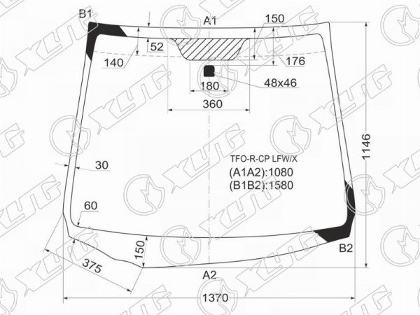 Cтекло лобовое HONDA FIT GE# /GP(1-4) 07-13