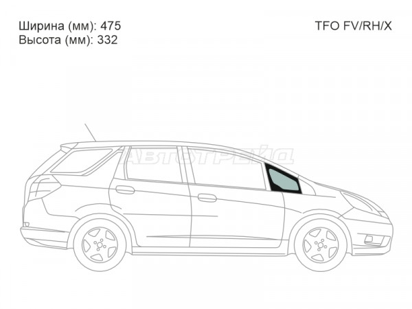 Стекло форточки (Спереди / Справа / Цвет зеленый) Honda Fit 07-13  / Fit Shuttle 11-15