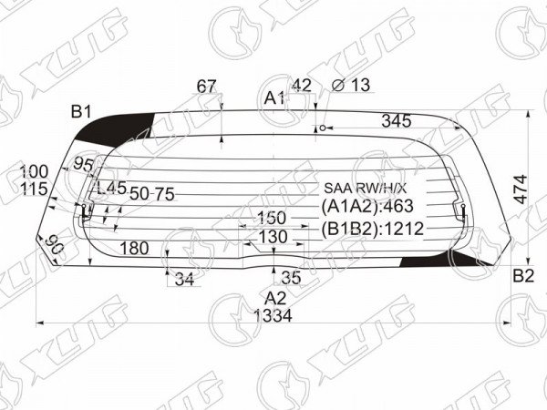 Стекло заднее с обогревом HONDA FIT /JAZZ 01-07