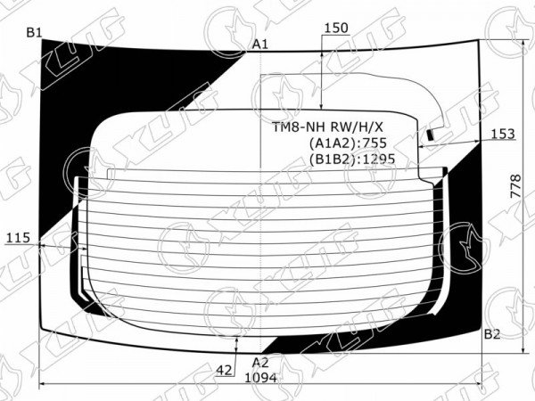 Стекло заднее с обогревом HONDA INSIGHT HBK 09-14