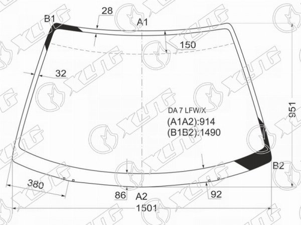 Стекло лобовое HONDA INTEGRA 4D 89-93