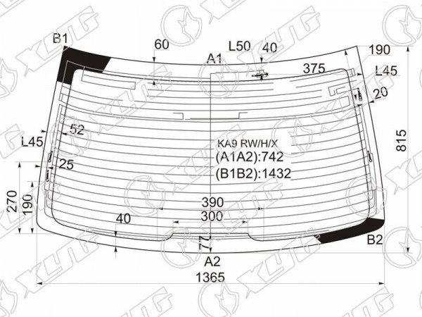 Стекло заднее с обогревом HONDA LEGEND 4D 96-04
