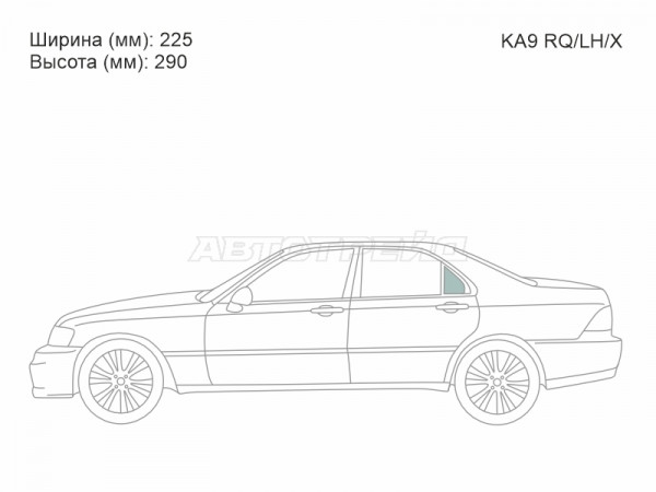 Стекло форточки (Сзади / Слева / Цвет зеленый) Honda Legend 96-04