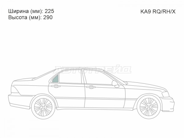 Стекло форточки (Сзади / Справа / Цвет зеленый) Honda Legend 96-04