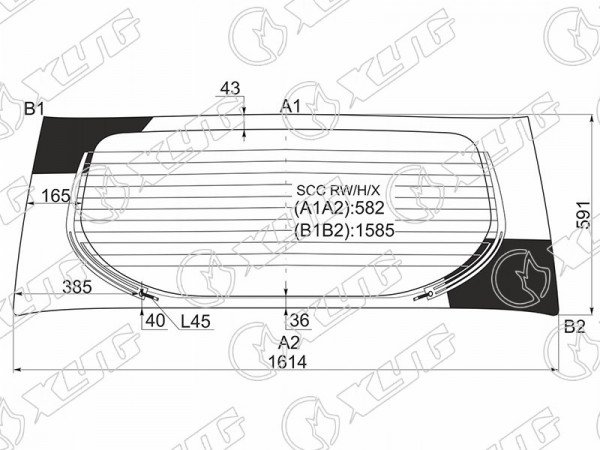 Стекло заднее с обогревом HONDA MOBILIO 01-08