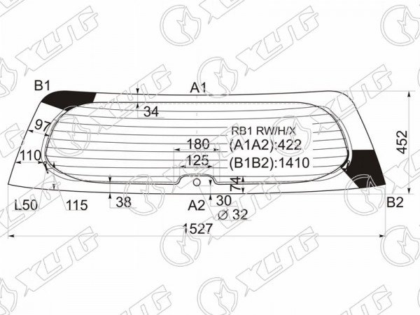 Стекло заднее с обогревом HONDA ODYSSEY 03-08