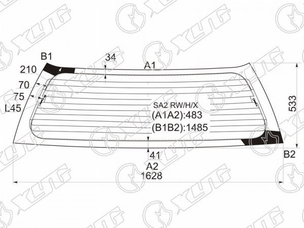 Стекло заднее с обогревом HONDA ODYSSEY /SHUTTLE 94-99