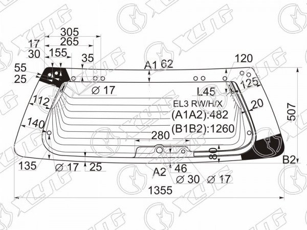 Стекло заднее с обогревом HONDA ORTHIA 96-02