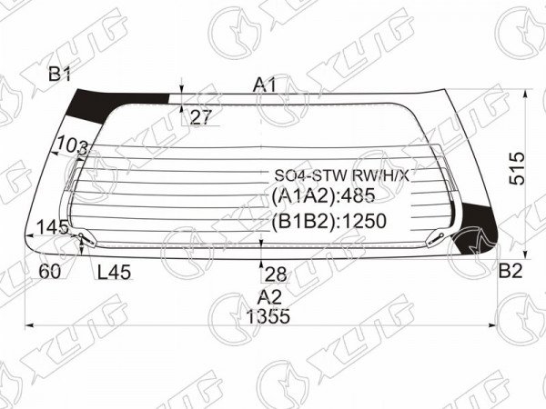 Стекло заднее с обогревом HONDA PARTNER 96-02