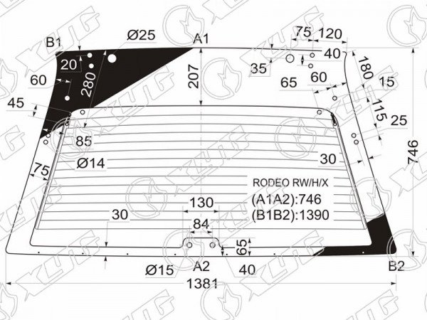 Стекло заднее с обогревом OPEL FRONTERA 88-97 /ISUZU RODEO 88-97