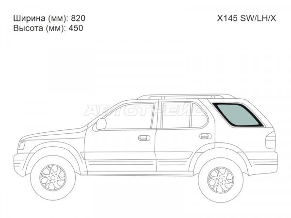 Стекло кузова боковое (не опускное) (Слева / Цвет зеленый) Honda Passport 98-02  / Isuzu MU 98-04
