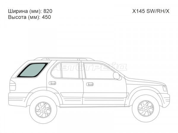 Стекло кузова боковое (не опускное) (Справа / Цвет зеленый) Honda Passport 98-02  / Isuzu MU 98-04