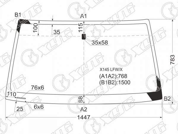 Стекло лобовое OPEL FRONTERA 3 /5D 98-04 /ISUZU WIZARD 3 /5D 98-02