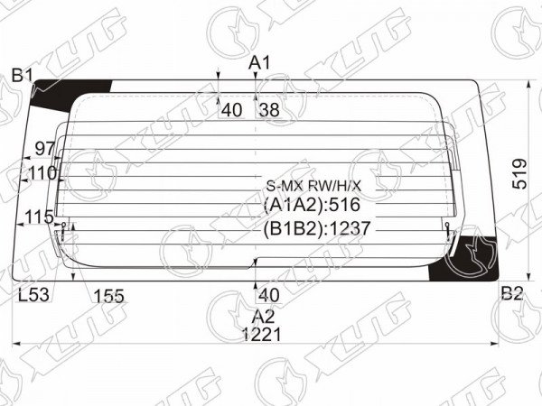 Стекло заднее с обогревом HONDA S-MX 96-02