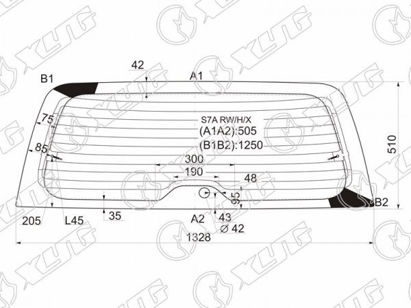 Стекло заднее (Цвет зеленый / Обогрев) Honda Stream 00-06