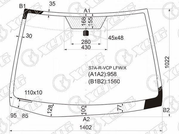 Стекло лобовое HONDA STREAM 00-06