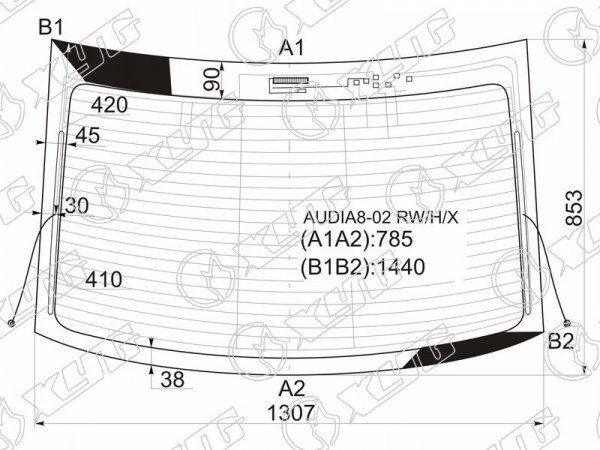 Стекло заднее с обогревом AUDI A8 02-10