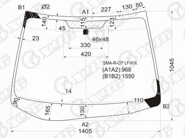 Стекло лобовое HONDA STREAM 06-14