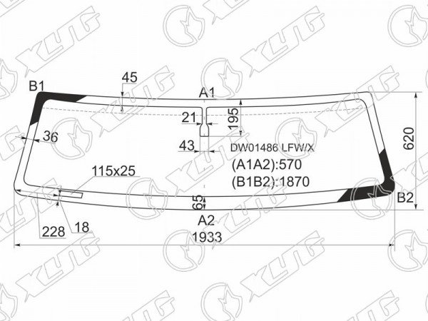 Стекло лобовое HUMMER H2 02-09