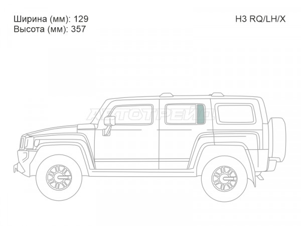 Стекло форточки (Сзади / Слева / Цвет зеленый) Hummer H3 05-10