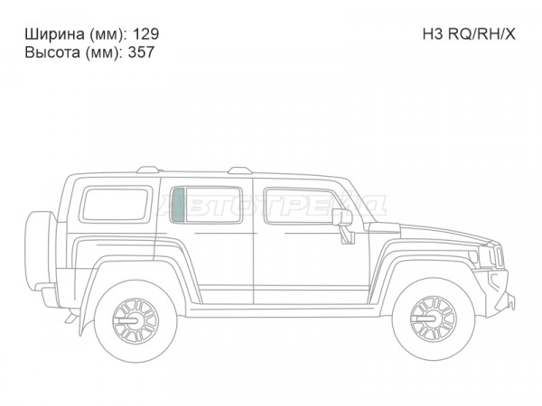 Стекло форточки (Сзади / Справа / Цвет зеленый) Hummer H3 05-10