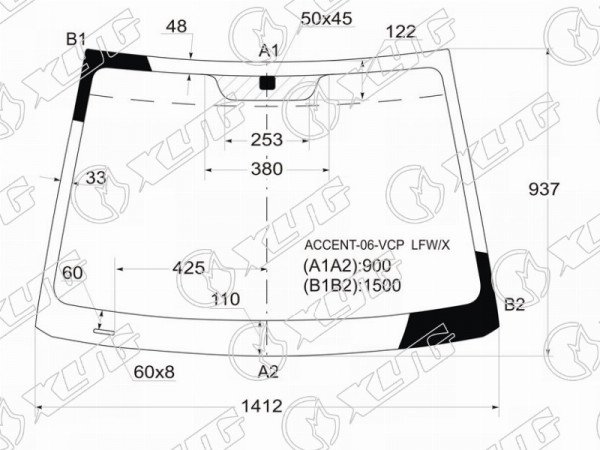 Стекло лобовое HYUNDAI ACCENT /VERNA 3 /4D 06-11