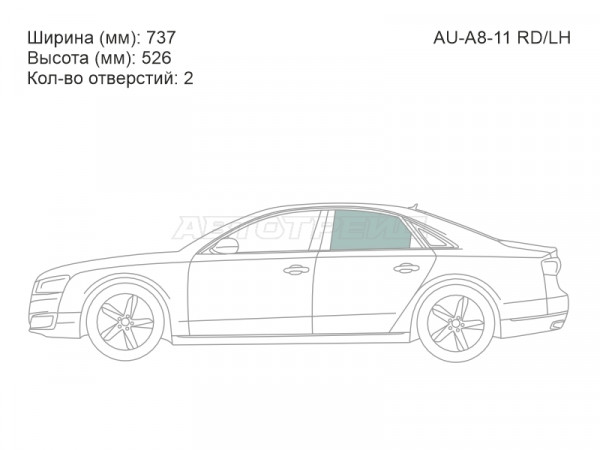 Стекло боковое опускное (Сзади / Слева / Цвет зеленый) Audi A8 09-17