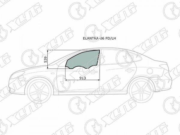 Стекло переднее левое опускное HYUNDAI AVANTE /ELANTRA 06-10