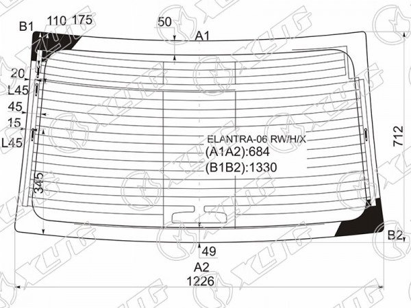 Стекло заднее с обогревом HYUNDAI AVANTE /ELANTRA 06-10