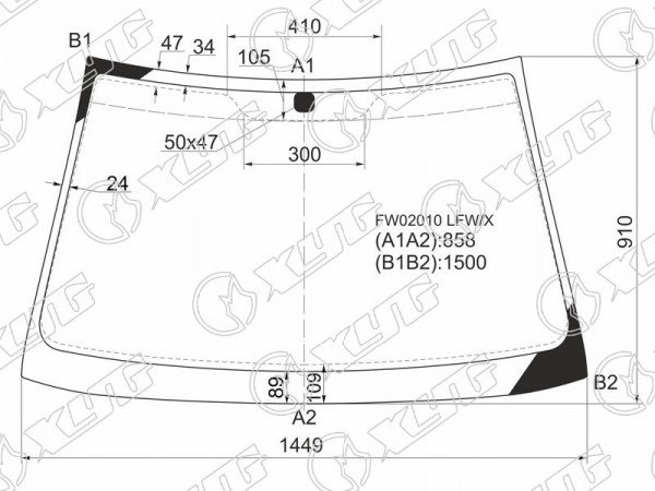 Стекло лобовое HYUNDAI AVANTE /ELANTRA 4 /5D 96-00